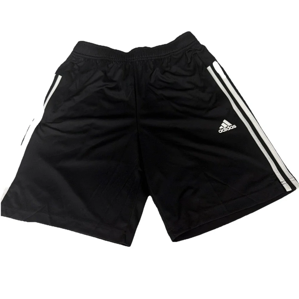 adidas Men's Active Stripe Short - Workout Running Shorts Black Stripe Size S NW